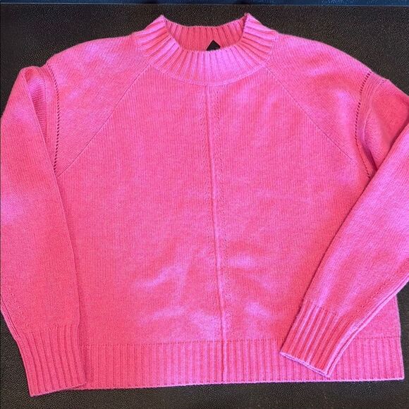 Aqua Pink Bubblegum Cashmere MockNeck Sweater Relaxed fit size XS NWT - Picture 1 of 9